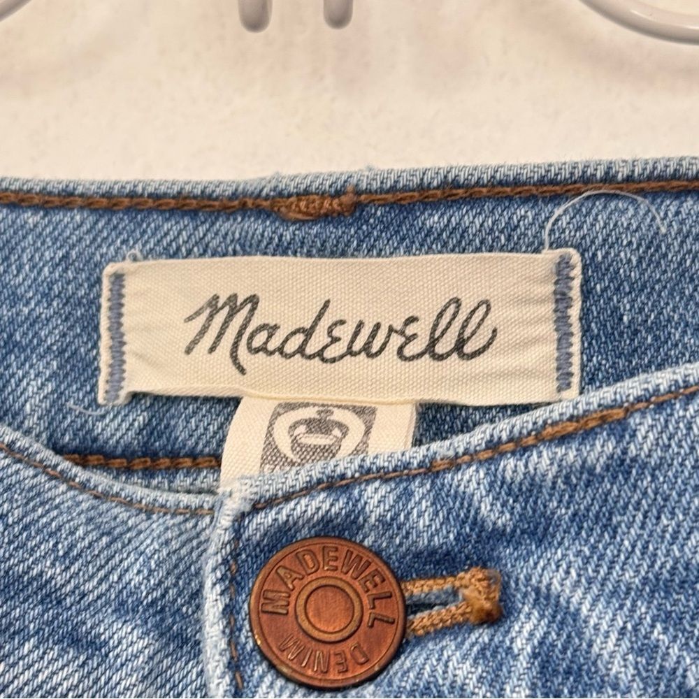 Madewell High Rise Slim Boyjean Blue Wash Distressed Jeans  Sz 32 - Picture 7 of 13